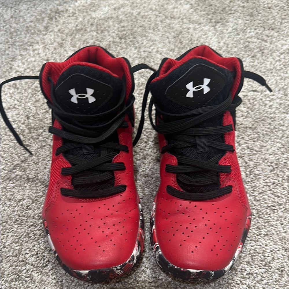 Under Armour Red and Black Sneakers Athletic Mesh Design